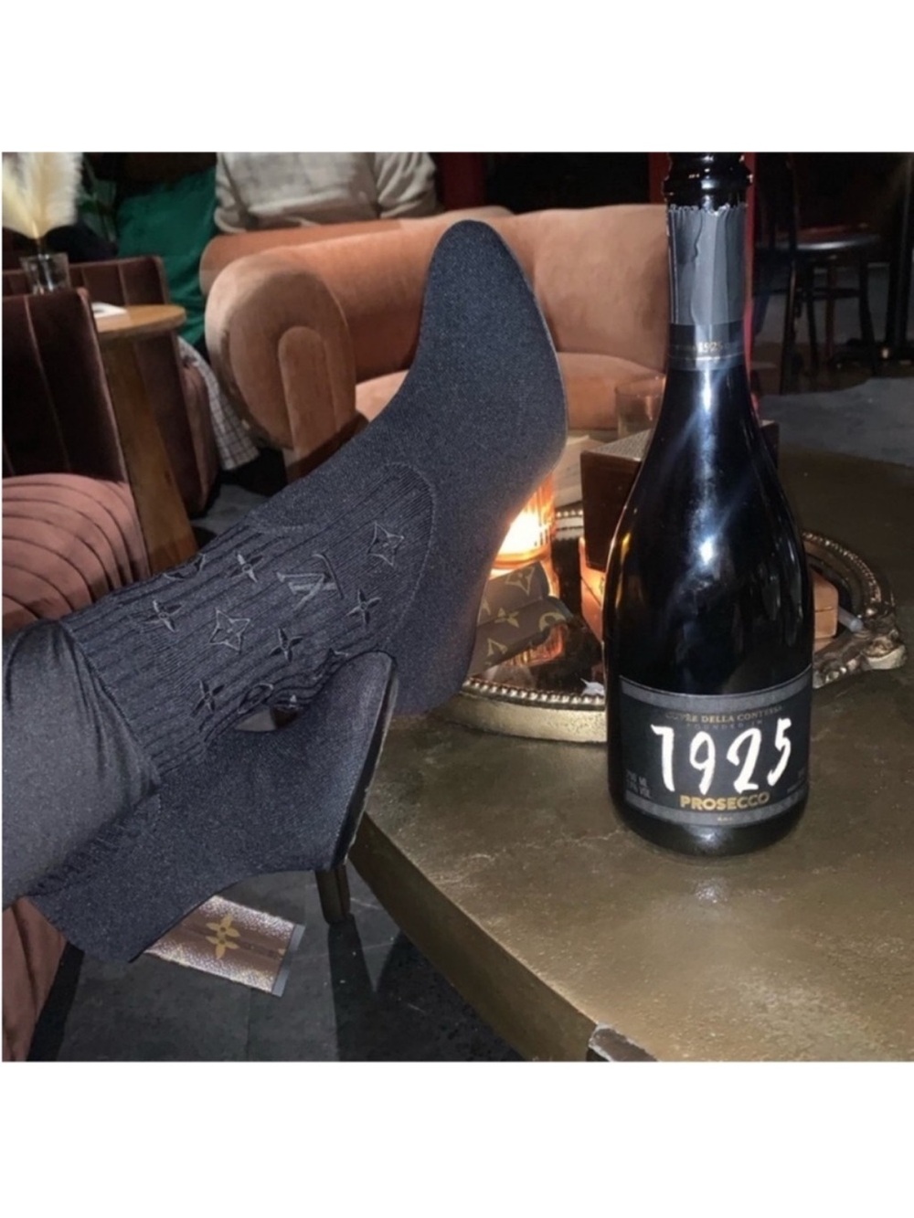 LOUIS VUITTON Black heeled sock Fall booties